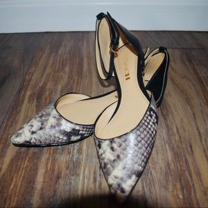 Coach: Black and Grayscale Snake Skin Flats